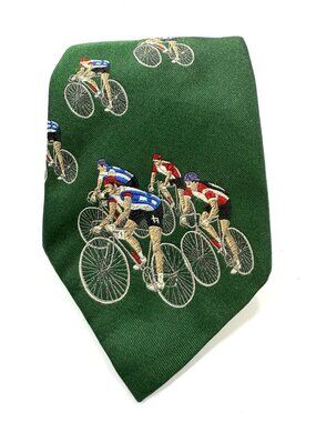 Vintage Polo Ralph Lauren Mens Handmade Silk Tie Cyclist Bike Riders Made In USA